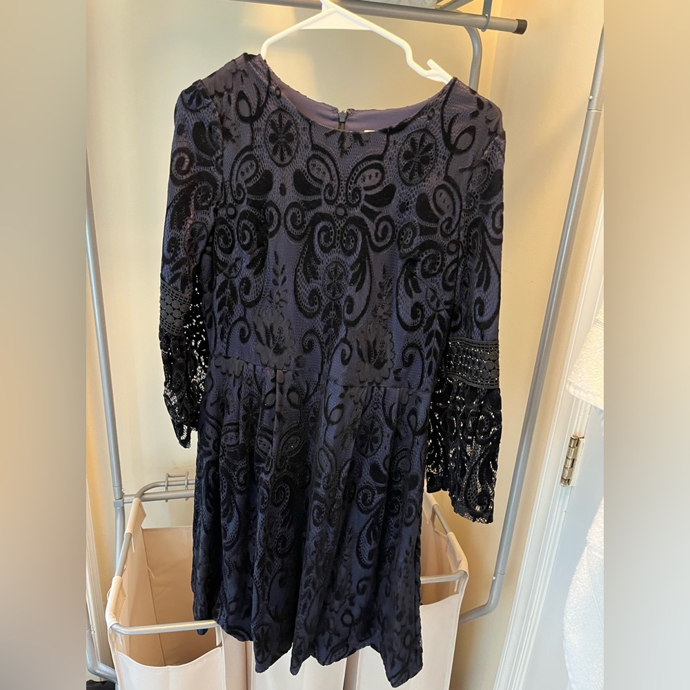 Eliza J blue velvet dress